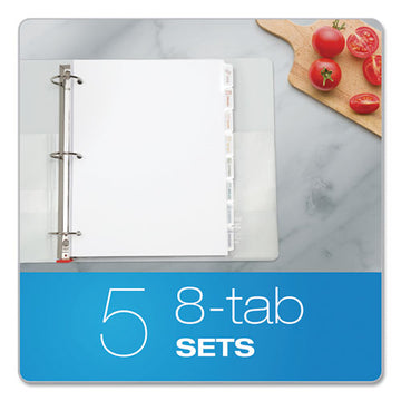 Oxford™ Custom Label Tab Dividers With Self-adhesive Tab Labels, 8-tab, 11 X 8.5, White, 5 Sets freeshipping - TVN Wholesale